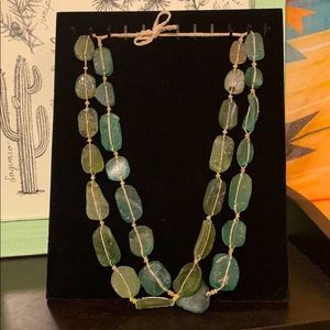 Sea glass layered necklace